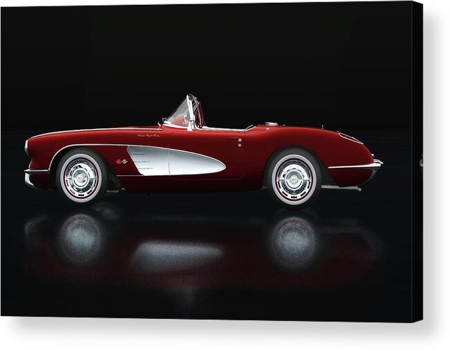 Automobile Acrylic Print featuring the photograph Chevrolet Corvette C1 Lateral View by Jan Keteleer