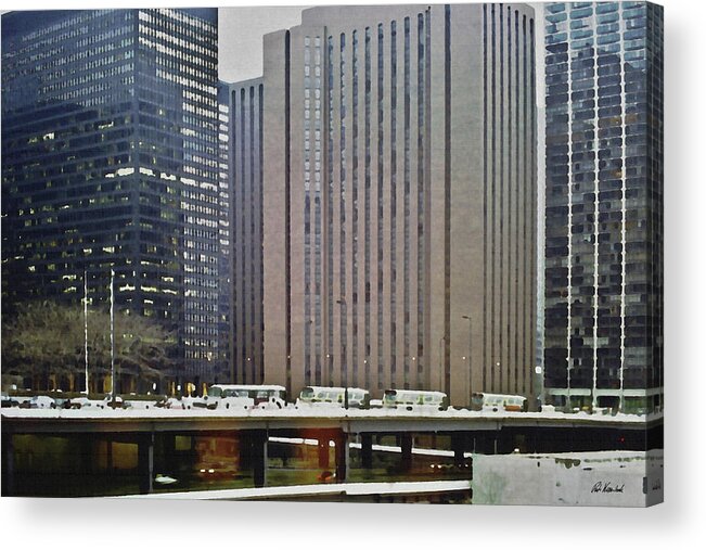 Chicago Acrylic Print featuring the digital art Chicago in the 80s by Peter Kraaibeek