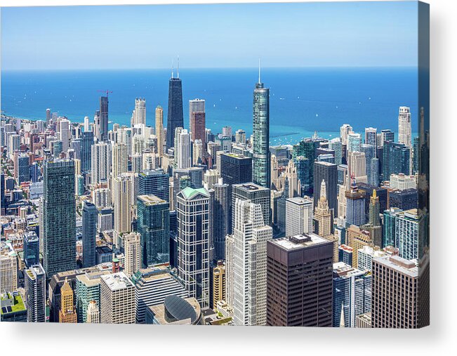 103rd Floor Acrylic Print featuring the photograph Chicago Skydeck Downtown view by Joe Myeress