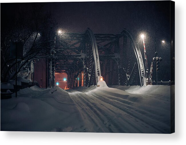 Snow Acrylic Print featuring the photograph Chicago Winter Storm I by Nisah Cheatham
