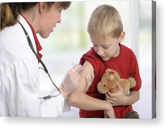 Medical Injection Acrylic Print featuring the photograph Child vaccination by Andreas Reh