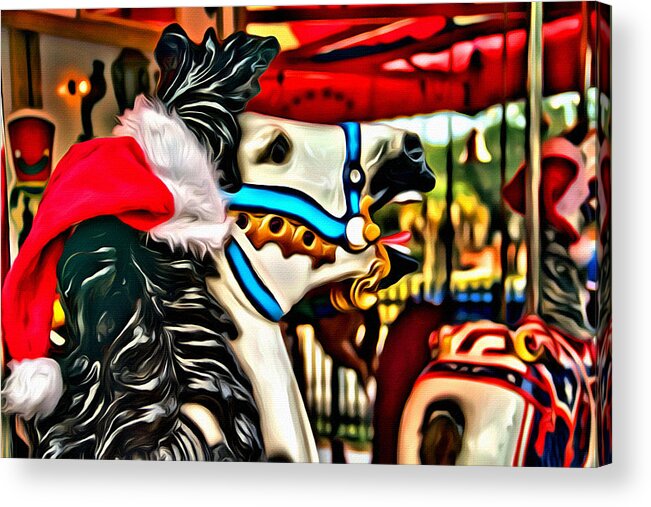 Alicegipsonphotographs Acrylic Print featuring the photograph Christmas Carousel by Alice Gipson