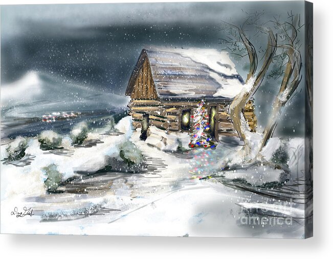 Log Cabin Acrylic Print featuring the digital art Christmas Ghosts by Doug Gist