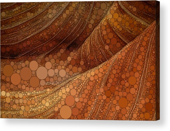 Red Acrylic Print featuring the digital art Circular Sandstone by Dahl Winters