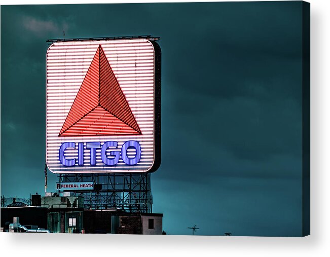 America Acrylic Print featuring the photograph Citgo Sign at Dawn - Boston's Kenmore Square by Gregory Ballos