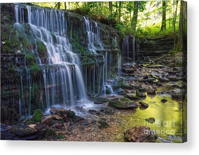 Waterfalls Acrylic Print featuring the photograph City Lake Falls 1 by Phil Perkins