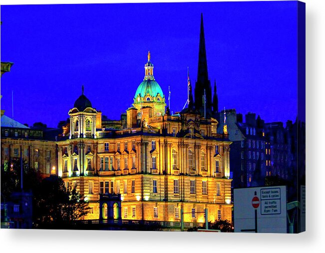 City Of Edinburgh Scotland Acrylic Print featuring the digital art City of Edinburgh Scotland by SnapHappy Photos