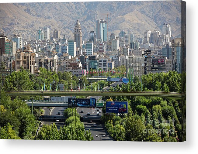 Expressway Acrylic Print featuring the photograph City Tehran, Iran by Arterra Picture Library
