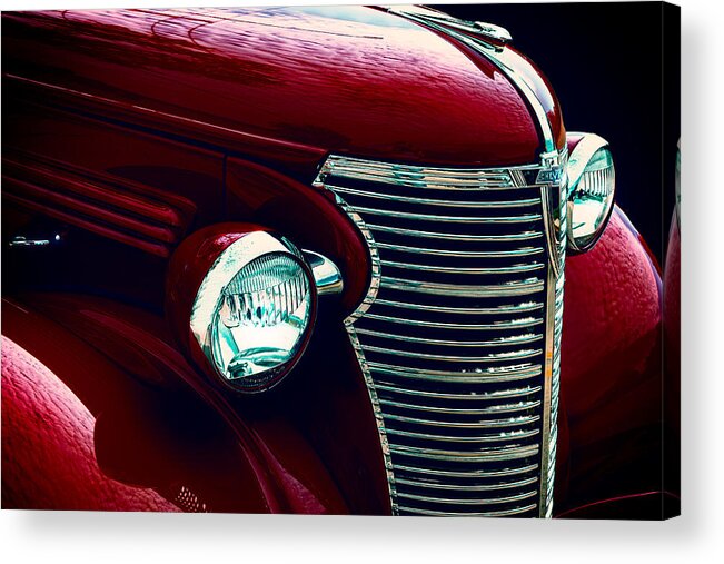 Red Acrylic Print featuring the photograph Classic Red Truck by Carrie Hannigan