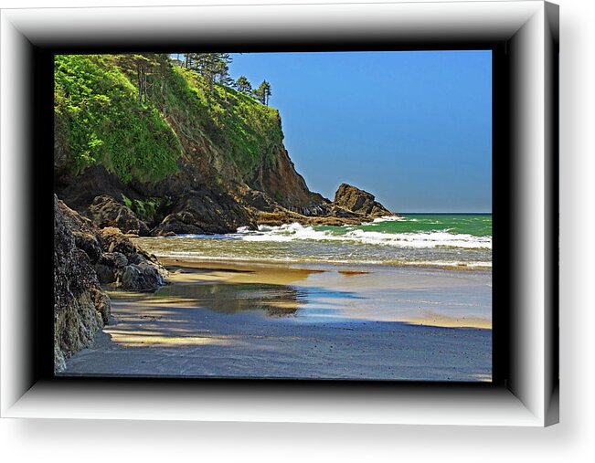 Beach Acrylic Print featuring the photograph Cliffs and Sandy Beach by Richard Risely