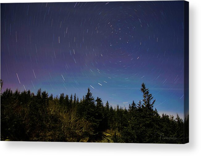 Art Prints Acrylic Print featuring the photograph Clingmans Dome Star Trail by Nunweiler Photography