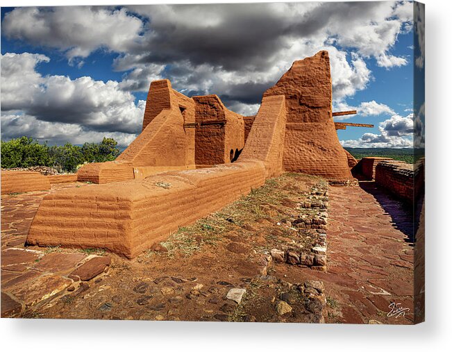 Pecos Acrylic Print featuring the photograph Close View Of The Pecos Church Ruin by Endre Balogh