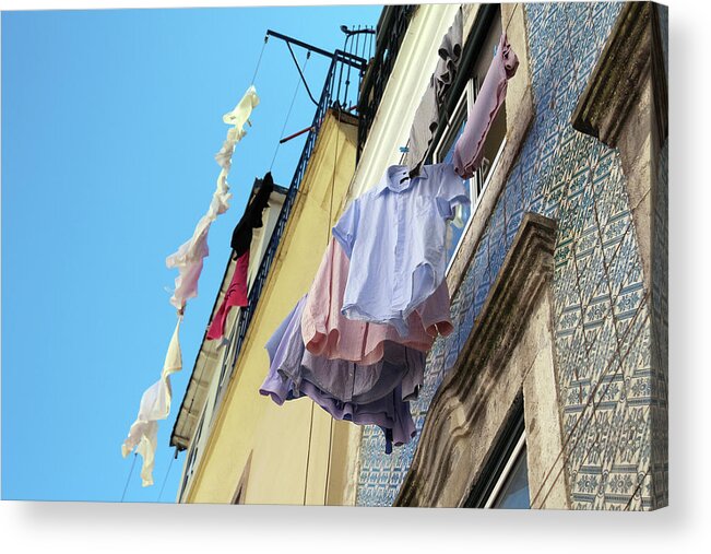 Hanging Acrylic Print featuring the photograph Clothes hanging by Fabiano Di Paolo