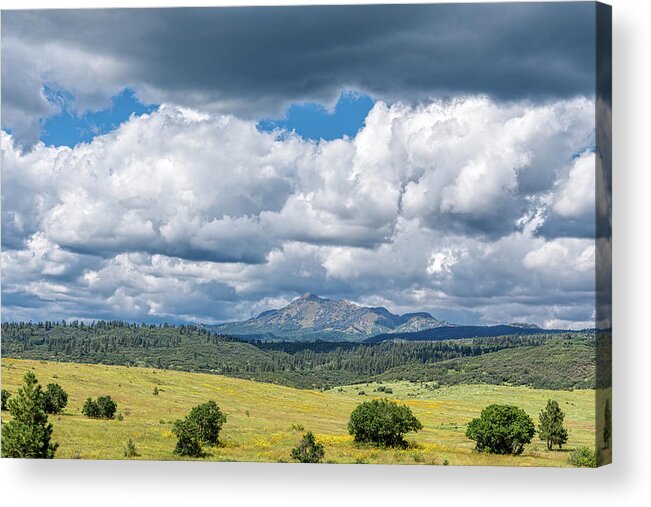 Chama Acrylic Print featuring the photograph Clouds Build Over Landscape of Chama New Mexico by Debra Martz