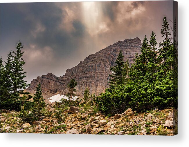 Rocks Acrylic Print featuring the photograph Clouds over Teton's Rocks by Nathan Wasylewski