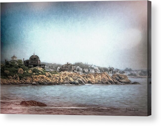 Artwork Created From My Image Of This Area Of Gloucester Acrylic Print featuring the digital art Coastal Gloucester by Linda Lee Hall