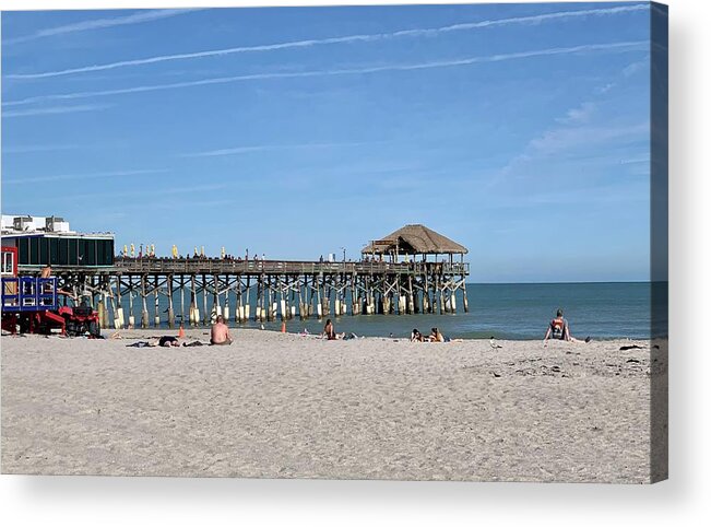 Cocoa Beach Acrylic Print featuring the photograph Cocoa Beach Pier by Anne Sands