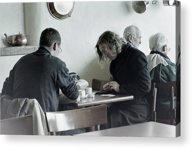 France Acrylic Print featuring the photograph Coffee shop couple by Paul Vitko