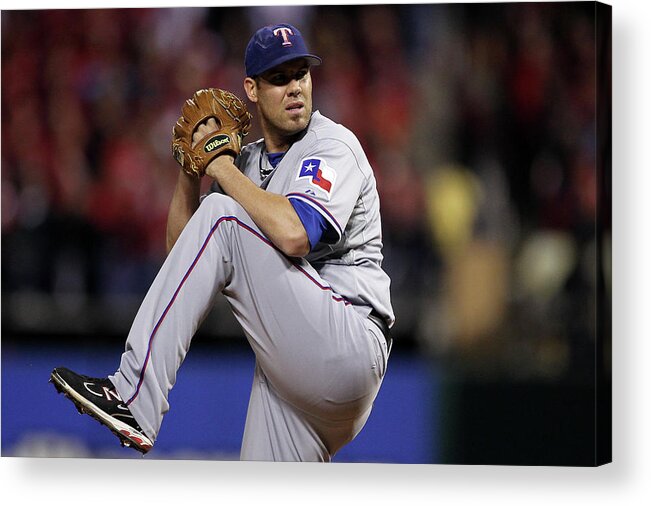 St. Louis Cardinals Acrylic Print featuring the photograph Colby Lewis by Ezra Shaw