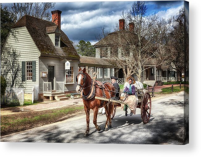Virginia Acrylic Print featuring the photograph Colonial Williamsburg - Market Day by Susan Rissi Tregoning
