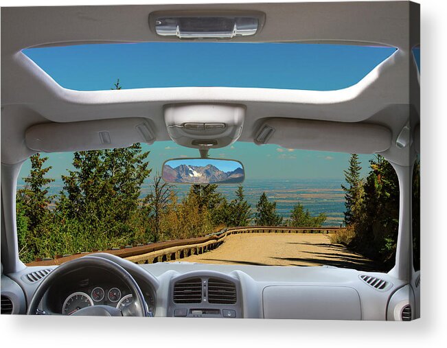 Car Window Views Acrylic Print featuring the photograph Coming Down From the High Country by James BO Insogna