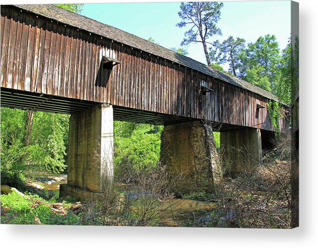 Concord Rd. Covered Bridge Acrylic Print featuring the photograph Concord Road Covered Bridge - Georgia by Richard Krebs