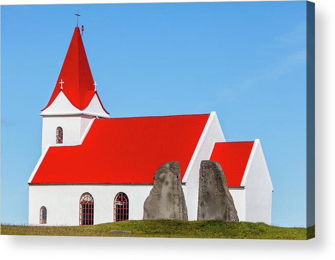 Iceland Acrylic Print featuring the photograph Concrete Church of Iceland by David Letts