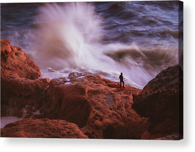 Seascape Acrylic Print featuring the photograph Confrontation by Sina Ritter