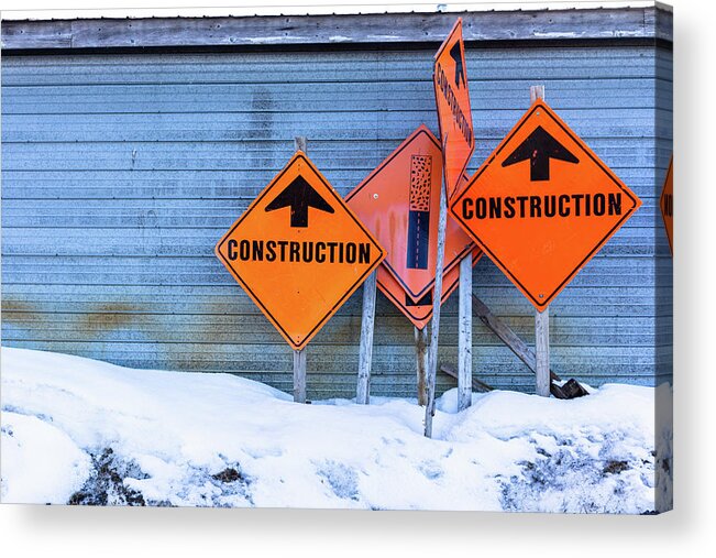 Museum Quality Acrylic Print featuring the photograph Construction Signs by Bruce Davis