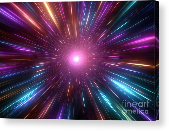 Fluorescent Paint In Motion Acrylic Print