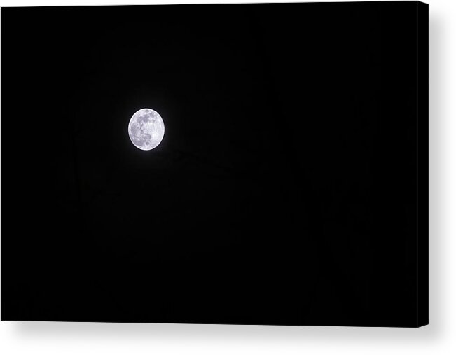 New Hampshire Acrylic Print featuring the photograph COVID Moon by Jeff Sinon
