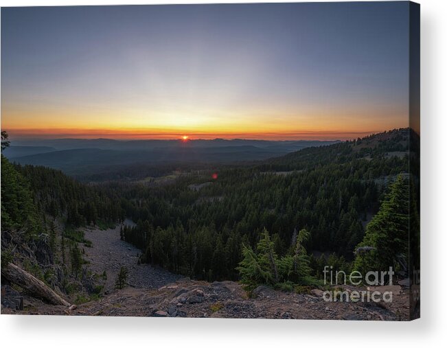 Crater Lake Acrylic Print featuring the photograph Crater Lake Rim Drive Sunset by Michael Ver Sprill