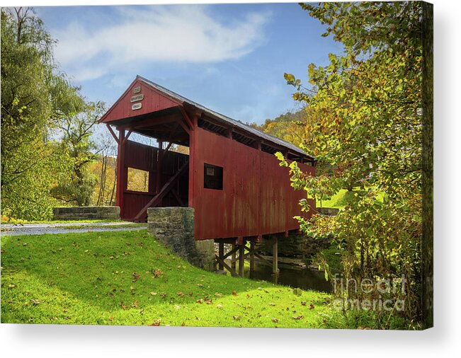 Washington County Acrylic Print featuring the photograph Crawford Bridge, Washington County, PA by Sturgeon Photography