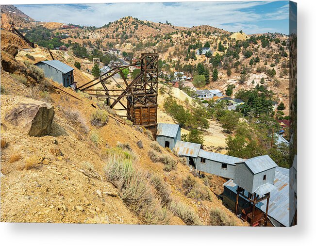 Town Of Gold Hill Acrylic Print featuring the photograph Crown Point Mine and Mill by Ron Long Ltd Photography