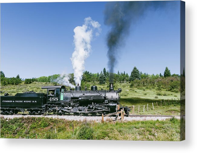 Chama Acrylic Print featuring the photograph Cumbres and Toltec Locomotive 488 by Debra Martz