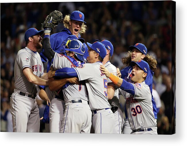 People Acrylic Print featuring the photograph Daniel Murphy and Noah Syndergaard by Jonathan Daniel