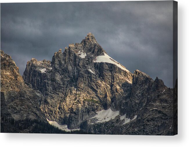 Mountain Acrylic Print featuring the photograph Dark and Moody Tetons by Go and Flow Photos