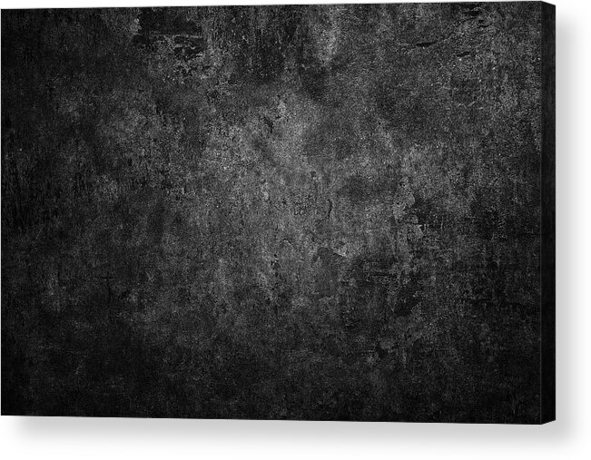 Material Acrylic Print featuring the photograph Dark Gray Grunge Texture by Peter Zelei Images