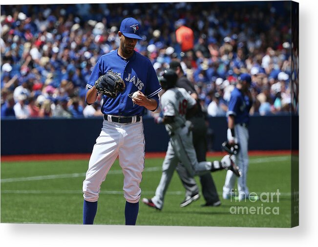 David Price Acrylic Print featuring the photograph David Price and Torii Hunter by Tom Szczerbowski