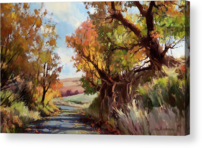 Landscape Acrylic Print featuring the painting Davis Hollow Country Road by Steve Henderson