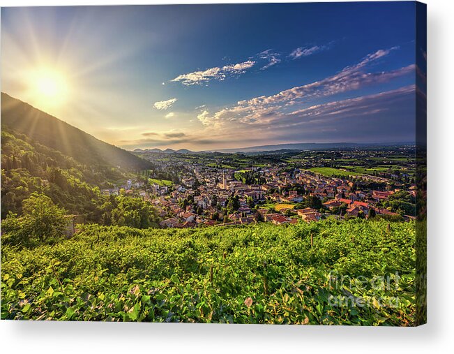 Valdobbiadene Acrylic Print featuring the photograph Dawn of a new day  by The P