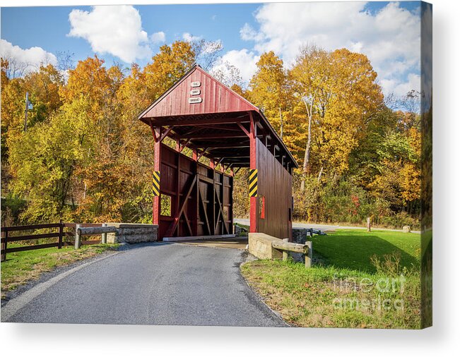 Day Bridge Acrylic Print featuring the photograph Day Covered Bridge, View 2, Washington County, PA by Sturgeon Photography