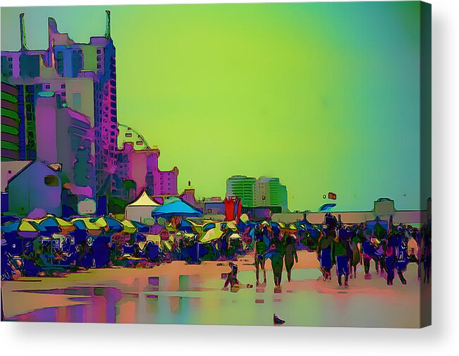 Daytona Beach Acrylic Print featuring the digital art Daytona beach by David Lane