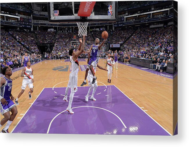 Nba Pro Basketball Acrylic Print featuring the photograph De'aaron Fox and Hassan Whiteside by Rocky Widner