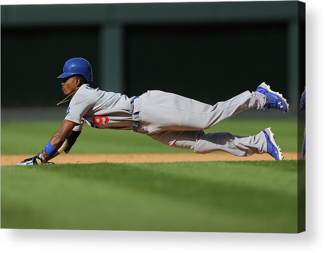Los Angeles Dodgers Acrylic Print featuring the photograph Dee Gordon by Justin Edmonds