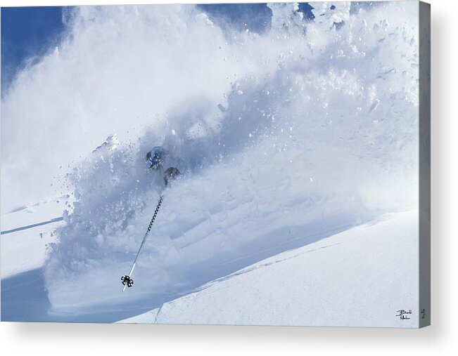 Utah Acrylic Print featuring the photograph Deep Powder Skier - Snowbird, Utah - IMG_5472e by Brett Pelletier