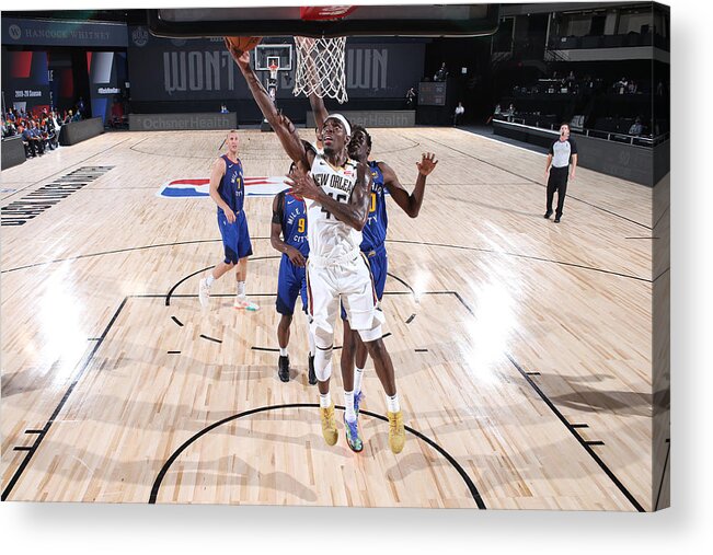 Nba Pro Basketball Acrylic Print featuring the photograph Denver Nuggets v New Orleans Pelicans by Joe Murphy