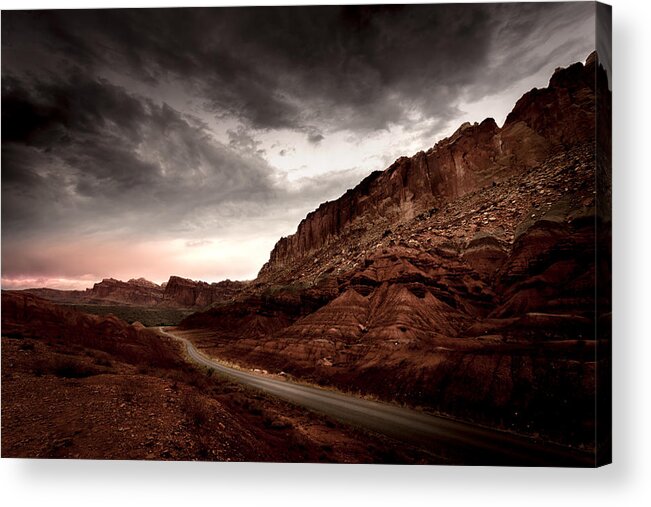 Utah Acrylic Print featuring the photograph Desert Road - Dusk by Mark Gomez