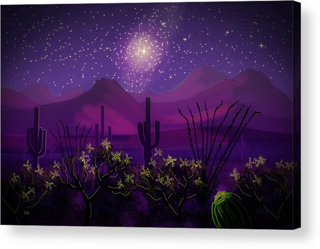 Desert Acrylic Print featuring the digital art Desert Stars by Chance Kafka