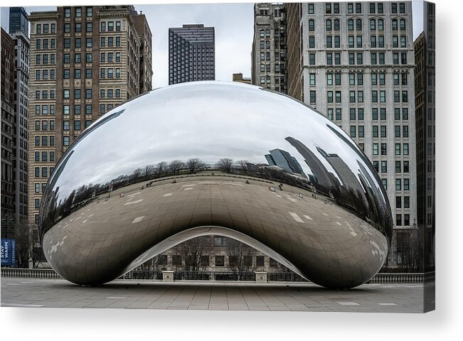 Chicago Acrylic Print featuring the photograph Deserted Bean in Millennium Park by Laura Hedien